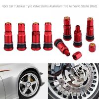 4pcs Tapones De Válvula De Neumáticos Universal Metálicos Para Coche Y Motocicleta Aleación De Aluminio Tapones De Válvula De Goma Para Ruedas Sin Cubierta - details 1