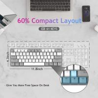 Teclado Mecánico De Juegos Mini AULA F3261 RGB Efecto USB Con Switches Rojos 61 Teclas Cable Separado Desmontable Para Mac Windows - details 1