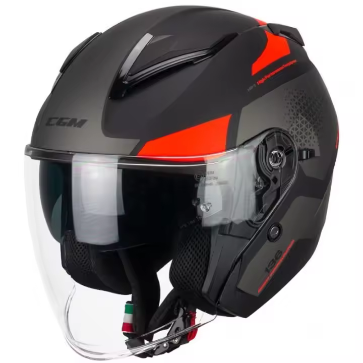 CASCO ABIERTO CGM 136 G DNA GALAXY NERO ARANCIONE FLUO TALLAS L, XL - 1