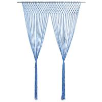 vidaXL Cortina de Macramé Algodón 140x240 cm Persiana Translúcida de Flecos Color Crema,  Azul,  Taupé y mas - details 1