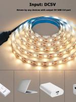 Tira De Luces LED DC 5V USB Luz Blanco Cálido 2835 Para Decoración De Habitaciones Luz De Fondo Para TV Y Espejos - details 6