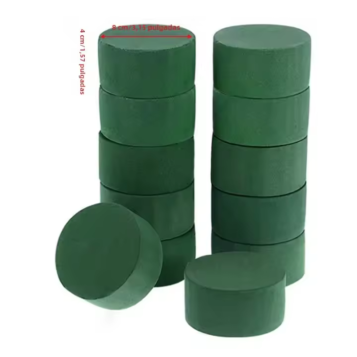 DIY Bloques De Espuma Floral Redonda Para Arreglo De Flores Mud Green Material De Floristería Para Bodas Cumpleaños Decoración De Hogar - 1