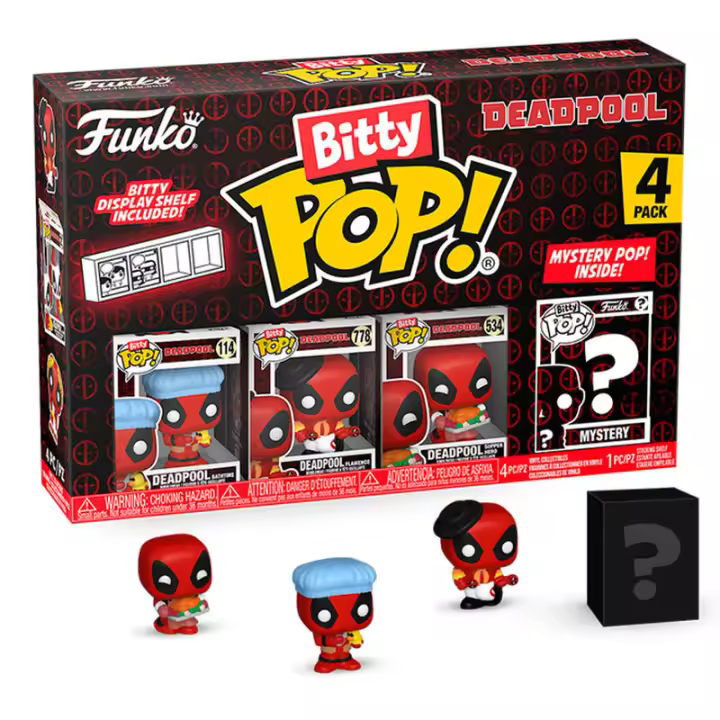 Blister 4 figuras Bitty POP Marvel Deadpool BathtimeFigura  Coleccionable - Idea de Regalo- Mercancia Oficial - Juguetes para Niños y Adultos - Movies Fans - Muñeco para Coleccionistas y Exposición - 1