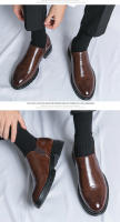 Zapatos Casuales Para Hombre 2024 Nueva Tendência Brogue De Cuero Carved Simple Y Elegante Zapatos Slip-On Para Negocios Y Vida Diaria - details 14