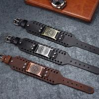 Pulsera Vikinga De Moda Con Encanto De Runas Nórdicas Y Compas Pulsera De Cuero Tejido Para Hombres Joyería De Moda Para Fiesta - details 7