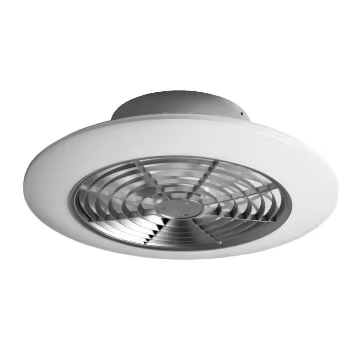Ventilador de Techo LED Ø55cm Blanco con Mando, Rejilla no se gira,6 Velocidades, Motor DC Silencioso, Luz Regulable 3000K/4000K/6000K, Temporizador 2h, Función Memoria, Uso Interior, Bajo Consumo - 1