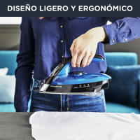 Rowenta Freemove Plancha de Vapor Sin Cable, Modelo Negro y Azul, 2400 W, Salida de Vapor Continua de 27 g/min, Golpe de Vapor de 115 g/min, Tecnología Sin Cable, Prácticas Prestaciones DE5010D1 - details 1