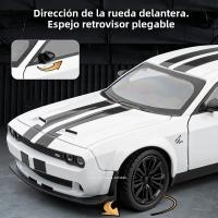 Coche De Juguete a Escala 1:22 Challenger SRT Hellcat Demon Eyes Con Luz Y Sonido Carro De Accionamiento Por Retroceso Aleación De Metal Para Niños - details 6