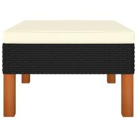 vidaXL Reposapiés de ratán sintético y madera maciza de eucalipto Gris, Negro, Conjunto Terraza Muebles Jardín Exterior Juego de Muebles de jardín Mueble Jardín Exterior Muebles de Salon Exterior - details 0
