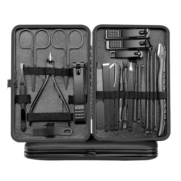 Set De Manicura Y Pedicura Para Hombres 7-18pcs Tijeras De Acero Inoxidable Herramienta De Aseo Kit De Corte Y Trimmer - 1