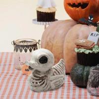 Modelo De Patrón De Halloween Calavera De Pato Miniatura Calavera De Pato Decorativa Simulada Estatua De Calavera De Pato Extraña - details 2