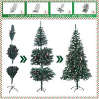Árbol de Navidad con piñas y Bayas, Pino Artificial Verde con Puntas Blancas, Adornos para Navidad, árbol de Navidad artificial de abeto de alta calidad de para el hogar, oficina, decoración de fiesta, fácil montar, 90cm, 120cm, 150cm, 180cm, 210cm - details 7