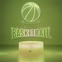 Lámpara Nocturna 3D Ilusión De Baloncesto Holograma Acrílico Luz De Noche Para Decoración De Habitación Regalo Único Para Estudiante - details 1