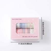 Set De 20 Rolls De Cinta Adhesiva Washi Para Manualidades Artesanías Empaquetado De Regalos Diario Scrapbooking Etiquetado Código Decoración - details 3