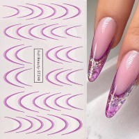 Set De 8 Pcs De Pegatinas De Uñas Gradient French Line Colores Estriados Diseños Ombre Para Decoración DIY Herramientas Guías De Estampado De Uñas - details 2