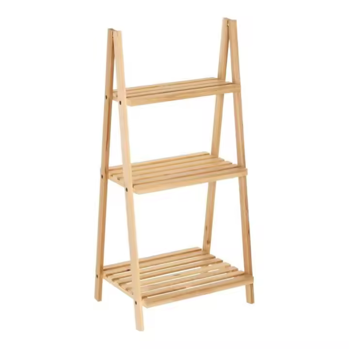 STARLEY-Estantería de 3 baldas minimalista marrón de madera  42 X 34 X 91 CM, Estantería Madera 3 Niveles - 1