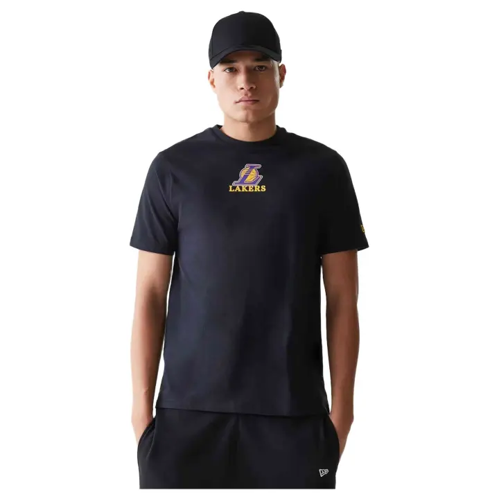 Camiseta de Manga Corta New Era Los Angeles Lakers Nba para hombre en color negro - 1