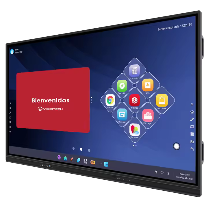 Pantalla interactiva IBOARD 86'' 4K - Resolución 3840x2160 - Entradas HDMI, VGA, DP, Type-C, LAN, USB, OPS - íngulo de visión 178º - Altavoces integrados - 1