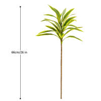 Árbol De Palma Artificial De 66-98cm Con Borde Dorado Y Verde Plástico Y Ramas De Bambú Decoración De Pared Y Escritorio De Plantas Tropicales - details 0