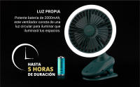 Ventilador Giratorio Portátil de Pinza con Batería Recargable USB Tipo C - details 3