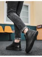 Botas De Cuero Para Hombre Alta Top Moda Algodón Zapatos De Tobillo Botines Casuales Negocios Exterior Zapatillas Nuevas Primavera/Otoño - details 12