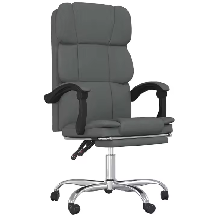 Silla de Oficina reclinable de Tela Dark Gris - 1