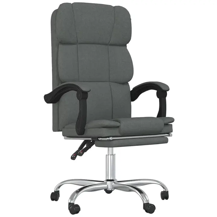 Silla de Oficina reclinable de Tela Dark Gris - 1