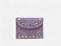 Monedero,Cartera, Tarjetero de Cuero Para Mujer con tachuelas Metálico de Piel cuero, Detalles Brillantes,¡Diseño con detalles punk/rock,El Accesorio Más COOL,Bling del 2025!" - details 5
