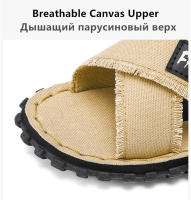 Zapatillas De Lona Para Hombre Verano Sandalias Casuales De Tela Para Interiores Y Exteriores Antideslizantes Cómodas Para El Hogar Y Paseos - details 6