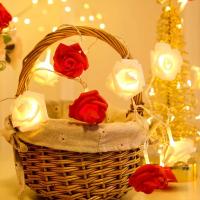 Luces De Rosas Románticas Con 10/20 LED Para Decoración De Bodas Y Fiestas Guirnalda De Flores Artificiales Lámpara Nocturna De Fairy Light - details 4