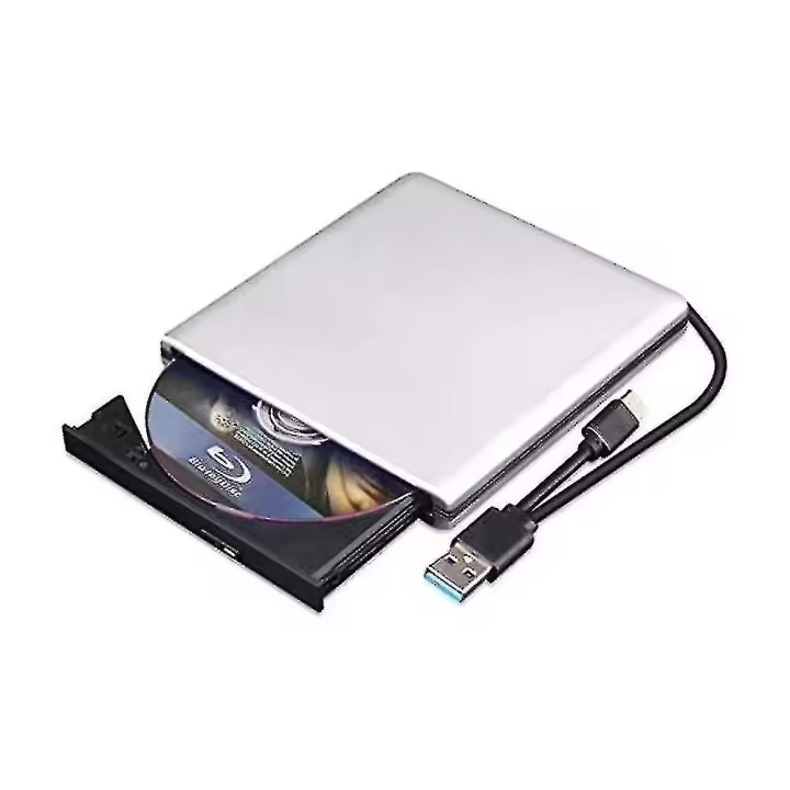 Impulsión externa 3D, Usb 0 of the DVD de Blu Ray Y Typo-C Lector de DVD CD Blu-ray portátil óptico Delgado D de Bluray (Plata, exterior) - 1