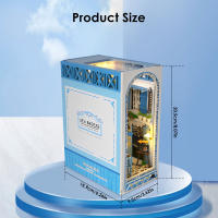 Kit De Miniatura De Librería DIY Nook Casa De Muñecas Insert Dollhouse Model Roombox Construcción Kit De Estante De Libros Madera Juguetes Bookend Para Regalos De Navidad - details 11