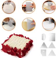 4 piezas de acero inoxidable doblado pastelería espatulascon, 6 piezas pastel raspador, conjunto de herramientas de decoración de pasteles, para pasteles, magdalenas y glaseadas - details 3