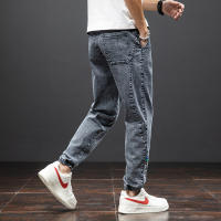 Pantalones De Jeans Cargo Azul Negro Para Hombre Estilo Callejero Primavera Verano Pantalones Harem Baggy Talla Grande Con Bolsillos Midweight - details 14
