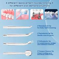 Irrigadores De Agua Eléctricos Para Dientes, Irrigador Oral Blanqueador Dental Con 4 Boquillas De Chorro, Kit De Cepillo De Dientes Blanqueador Impermeable Para Uso En Casa Y Viajes - details 8