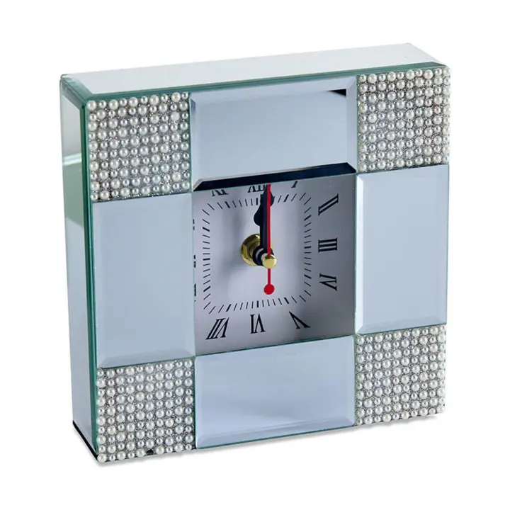 Reloj 15*15*4 espejo esquinas brillantes alina  Material: Cristal Medidas (Ancho*Alto*Fondo): 15*15*4Presume de casa - 1