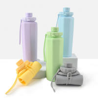 Botella De Agua Desmontable De 600ML De Silicona Para Deporte Al Aire Libre Viajes Camping Yoga Resistente Al Desbordamiento Reutilizable - details 4