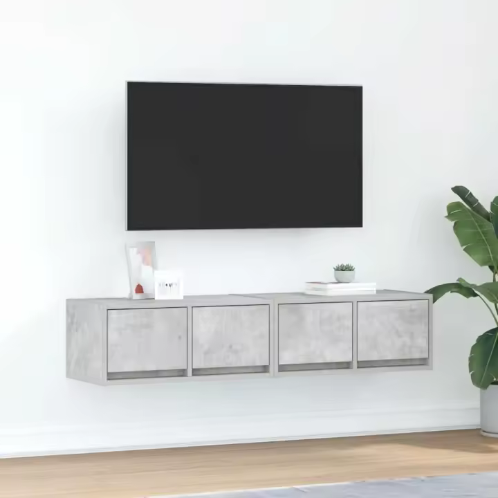 vidaXL Muebles de TV 2 uds 60x31x25,5 cm Madera de ingeniería en color Blanco/Roble negro/Roble artisan y más | almacenamiento funcional diseño moderno para baño dormitorio sala - 1