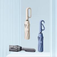 Paraguas Automático De Alta Gama Con Mango De Cierre Vinilo Protección Contra Lluvia Y Sol Tela De Nylon 190T Plegable a Tres Secciones - details 6
