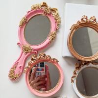 Espejo De Maquillaje Retro Europeo Manejable Vintage Para Vestíbulo Y Spa Espejo Compacto Para Cosméticos Con Mango - details 1