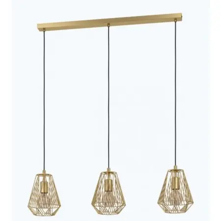 Lámpara Colgante Eglo Stype Lineal 3xE27 Acero Oro - 1