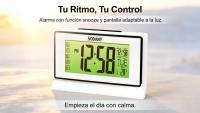 SODANY Despertador Digital LCD con Luz Nocturna por Sensor de Sonido Reloj de Mesa a Pilas con Temperatura y Calendario - details 0