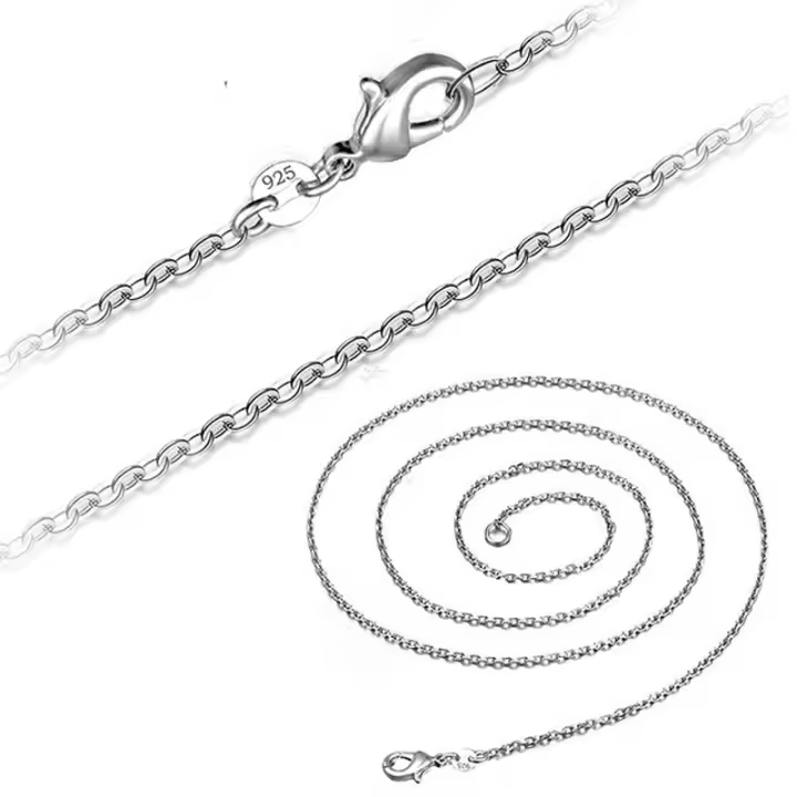 Cadena De Plata 925 Para Hombres Y Mujeres En Lote De 5 Piezas Joyería DIY Clásica De 1mm Longitud 16 18 20 22 24 Pulgadas - 1