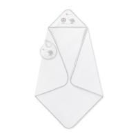 Interbaby Capa de Baño Algodón Rizo 100 X 100 Cachirulo Gris y Babero a Juego - details 0