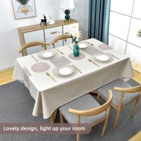 Mantel lavable de PVC de plástico impermeable, rectangular, protector de mesa para cocina, picnic, exterior e interior (138 x 185 cm, geométrico) - details 3