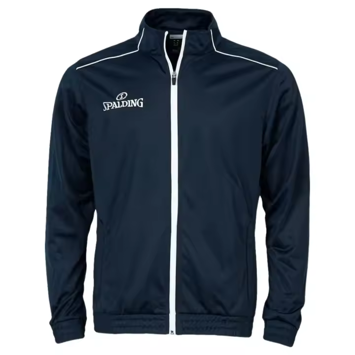 Spalding, Team Warm, Sudadera, Baloncesto, Abierto, Tricot Cepillado, Bolisillos con Cremallera, Hombre, Marino, 3003021_02// - 1