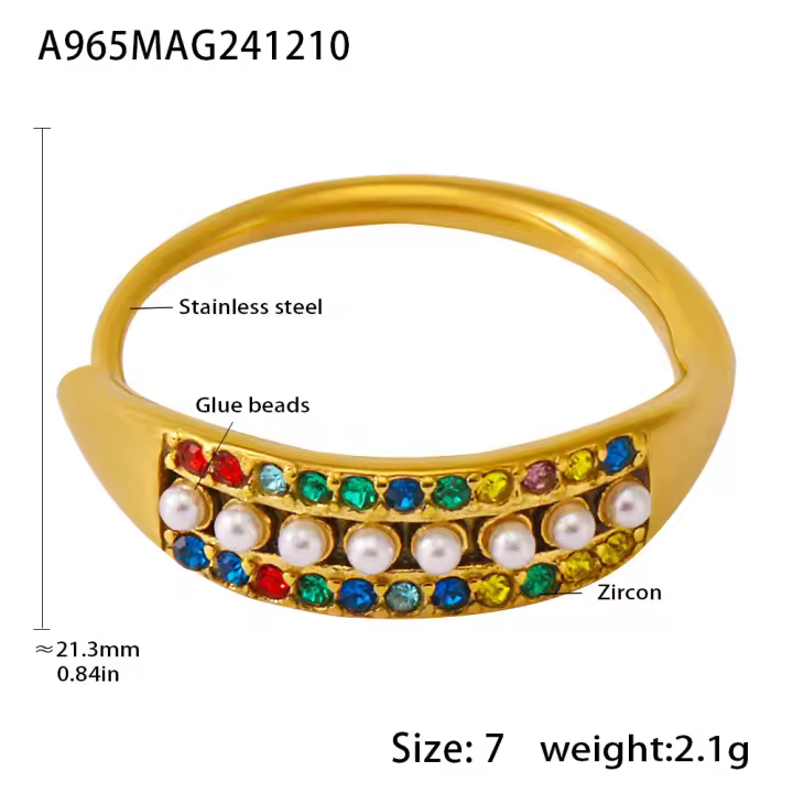 Anillo de cola para mujer, historia exquisita, circonita colorida, apertura lateral, dedo índice - 1
