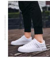 Zapatos Deportivos Casuales Para Hombres Cuero PU Ligeros Transpirables Zapatillas De Tenis Blancas Planas Para Adultos - details 9