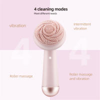 Limpieza Facial Eléctrica Con Cepillo De Silicona Y Masajeador Vibratorio Herramienta De Belleza Recargable Impermeable Para Limpieza Profunda De Poros - details 2