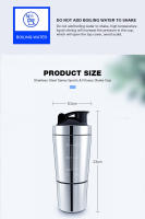 Botella De Deporte Con Mezclador De Acero Inoxidable Y Vacío Capacidad De 501ml-600ml Kettle Desmontable Para Proteína Whey Y Bebida Al Aire Libre - details 7